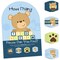 Big Dot of Happiness Baby Boy Teddy Bear - Baby Shower Scavenger Hunt - 1 Stand and 48 Game Pieces - Hide and Find Game